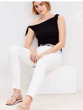 Loft high rise slim white  jeans